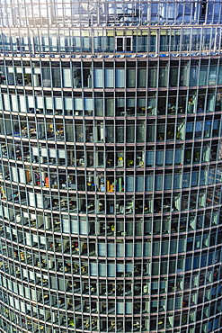 Elevated view, Sony Center Deutsche Bahn offices, from Panoramapunkt, Kollhoff Building, Potsdamer Platz, Berlin, Germany, Europe