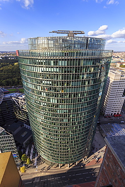 Elevated view, Sony Center Deutsche Bahn offices, from Panoramapunkt, Kollhoff Building, Potsdamer Platz, Berlin, Germany, Europe