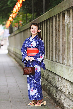 Young Japanese Woman in Summer Yukata