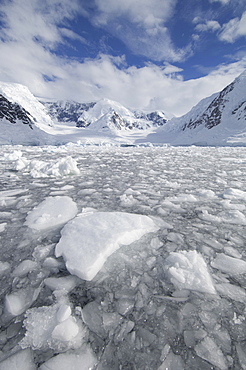 Ice at the base of a glacier in Wilhelmina Bay, Antarctica, Wilhelmina Bay, Antarctica