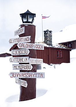 Signpost in Norway