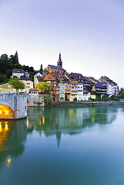 View of castle and Rhine river in Black Forest, Baden-Wurttemberg, Germany