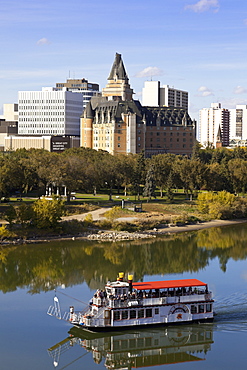 Ferry in Saskatchewan River, Saskatoon, Saskatchewan, Canada