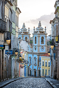 View of the Church of Our Lady of the Rosary, Pelourinho, in the historical centre of Salvador, UNESCO World Heritage Site, Bahia, Brazil, South America