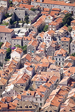 Elevated view of rooftops, Dubrovnik, Dalmatia, Croatia, Europe