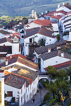 The medieval town showing the Rua do Espirito Santo (Espirito Santo Street), Marvao, Alentejo, Portugal, Europe