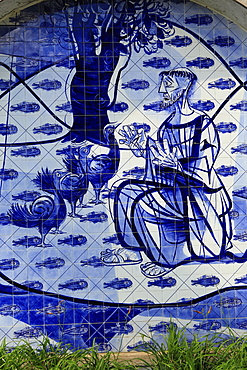 Tiles by Candido Portinari on the Sao Francisco chapel, by Oscar Niemeyer, Pampulha, Belo Horizonte, Minas Gerais, Brazil, South America