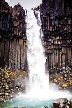 Svartifoss waterfall in Vatnajokull National Park, Iceland, Polar Regions