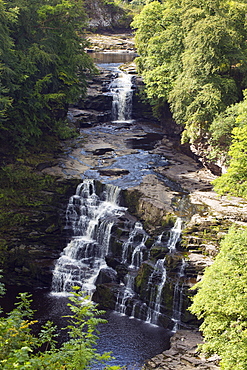 The Clyde River Falls near New Lanark, Lanarkshire, Scotland, United Kingdom, Europe