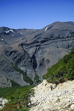 Mountains of the Torres del Paine range in Torres del Paine National Park, Patagonia, Chile, South America