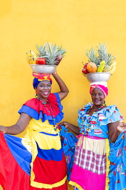 Palanquera women in Cartagena city, Colombia, South America