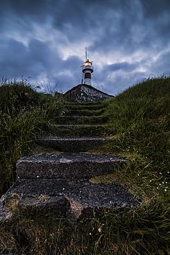 Lighthouse at Skansin fortress, Torshavn, Streymoy Island, Faroe Islands, Denmark, Europe