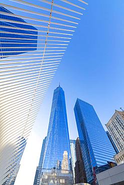 The Oculus Building and Freedom Tower, One World Trade Center, Lower Manhattan, New York City, United States of America, North America