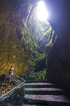 Algar do Carvao Natural Reserve cave, Island of Terceira, Azores, Portugal, Atlantic, Europe