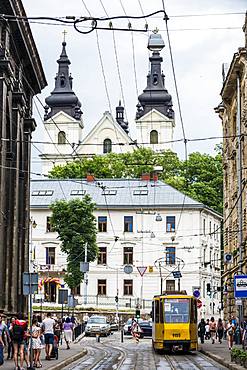 Pedestrian zone in the center of Lviv, UNESCO World Heritage Site, Ukraine, Europe