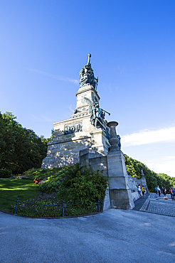 Niederwalddenkmal monument, near Rudesheim am Rhein, Hesse, Germany, Europe