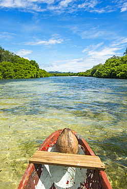 Crystal clear water in the Utwe lagoon, UNESCO Biosphere Reserve, Kosrae, Federated States of Micronesia, South Pacific