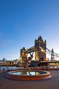 Tower Bridge and The Shard, London, England, United Kingdom, Europe