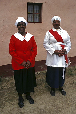 Religion, south africa. Eastern cape. Women of a pentecostal religious sect