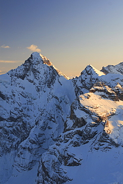 Gspaltenhorn, 3437 m, swiss alps, mountains, winter, valley of lauterbrunnen, view from the schilthorn, 2970 m, bernese , bern, switzerland