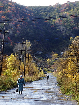 Russia - alexandrovsk, run down urban landscape, sakhalin island, russian far east