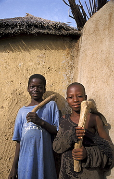 Ghana of bongo, bolgatanga holding hoe