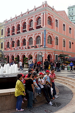 MACAU Street scene in downtown Macau showing colonial Portugese architecture.. photo by Sean Sprague