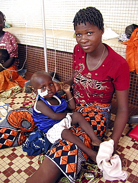 Burkina mother and at a nutrition center ouagadougou