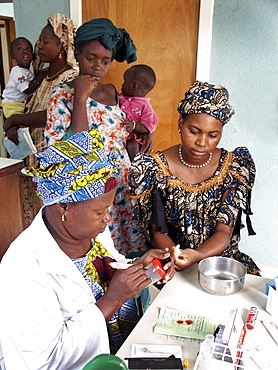 Gambia taking blood for hiv birkana