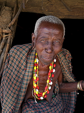 TANZANIA Watatulu tribesmen of Miyuguyu, Shinyanga district. Old woman. photograph by Sean Sprague