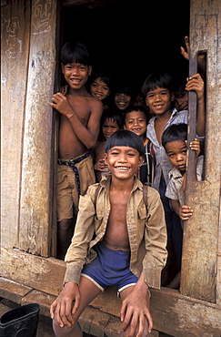 Cambodia children of malik village. Ratanakiri.