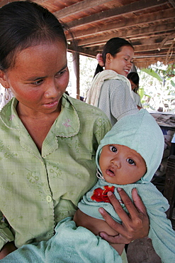 Cambodia immunisation clinic for babies at chumpou voan, kampot province.