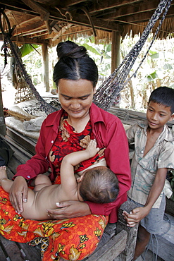 Cambodia immunisation clinic for babies at chumpou voan, kampot province.