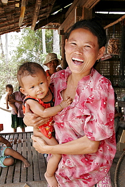 Cambodia mother and child. Kampot province.