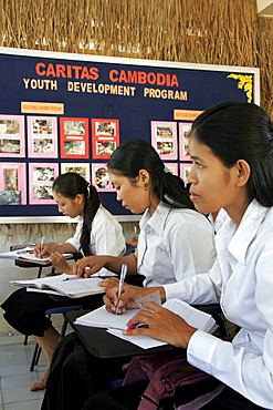 Cambodia students at caritas class, phnom penh.