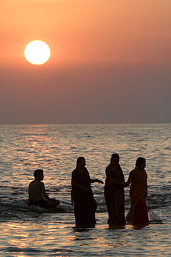 India sunset. Kanyakumari (cape cormorin), tamil nadu.