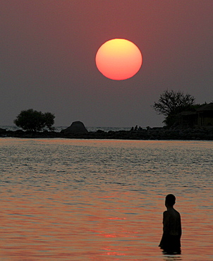 India sunset at palolem, goa.