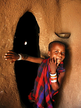 Watatulu tribal child at home, tanzania. Mwankale