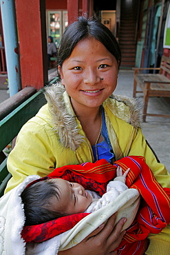 Myanmar mother child, myitkyina, a largely kachin community in north burma near chinese border 