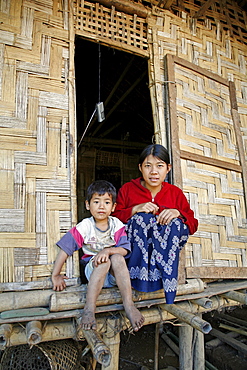 Myanmar detail of a kachin farmhouse, myitkyina, a largely kachin community in north burma near chinese border 