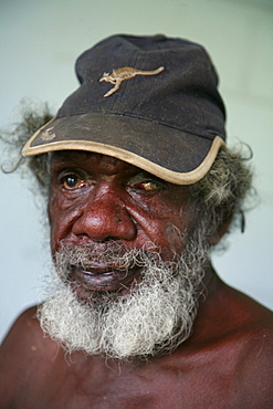 Australia. Older aborigine man, aborigine community of , or beswick, arnemland, northern territory. 2007