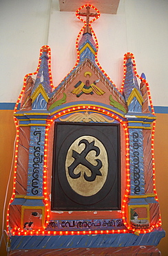 India. Kokkamamngalam syro-malabar catholic church, one of the 8 said to have been founded by saint thomas.Shrine Showing the broken thomas cross, which was said to bleed when a woman farmer cut it with her sycle. In the footsteps of saint thomas: visiting the eight churches founded by the apostle in kerala after he arrived in 52 ad