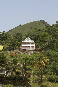 Jamaica. View of old wooden house, seaford town