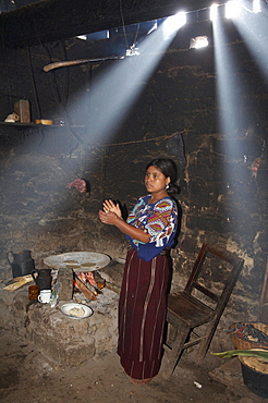 Guatemala woman making tortillas, chajul, el quiche