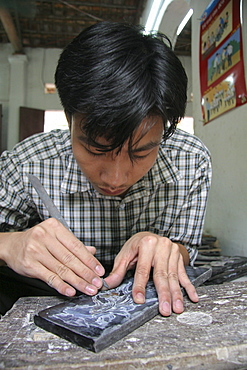 Vietnam mother of pearl inlay training workshop, phuxuyen