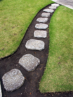 Japan - stepping stones at buddhist temple, tokyo