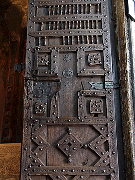 Macedonia (the former yugoslav republic of macedonia, fyrm) main door of the orthodox church of saint clement, ohrid