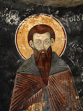 Macedonia (the former yugoslav republic of macedonia, fyrm) saint naum fresco. Orthodox church of the monastery of saint naum. Lake ohrid