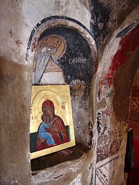 Macedonia (the former yugoslav republic of macedonia, fyrm) icon and detail. Orthodox church of the monastery of saint naum. Lake ohrid