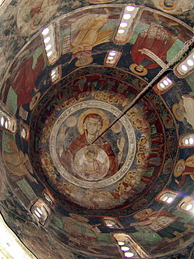 Macedonia (the former yugoslav republic of macedonia, fyrm) dome of orthodox church of the monastery of saint naum. Lake ohrid